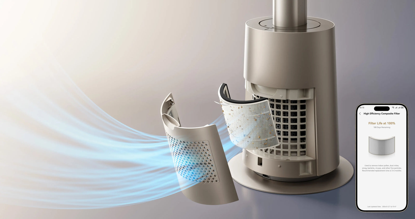 Valgfritt filter, friskere luft i enhver bris